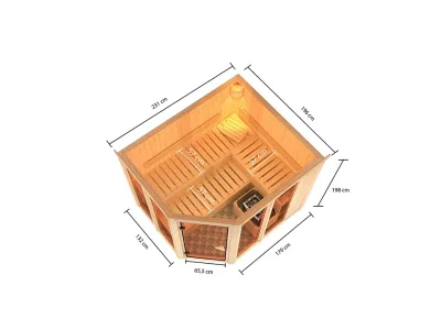 Sauna Ainur mit bronzierter Glastür Produktbild #7