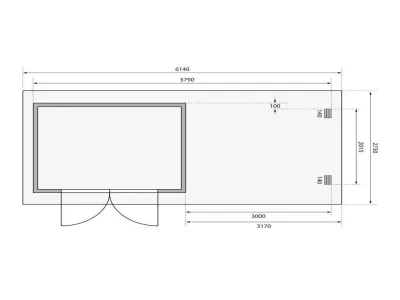 Gartenhaus Blockbohlenhaus SET Bastrup 3 28 mm naturbelassen, inkl. 3 m Anbaudach + Seiten-/Rückwand Produktbild #4
