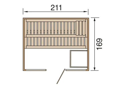 Sauna Massivholz-Elementsauna Kemi Panorama 2 inkl. Saunaofen BioS 7,5 kW + externer Steuerung Produktbild #2