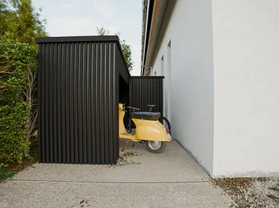 AluHolz Hybrid Außenpaneele Thermokiefer schwarz lackiert  Produktbild #6