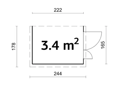 Gerätehaus Blockbohlenhaus Mia 3,4 m² 16 mm braun tauchimprägniert Produktbild #3