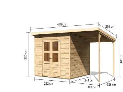 Gartenhaus SPARSET Merseburg 6 ECO 14 mm naturbelassen Produktbild #6
