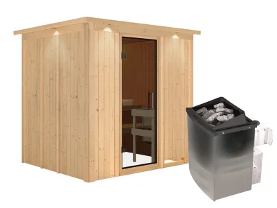 Sauna Systemsauna Sodin mit Dachkranz, inkl. 9 kW Ofen mit integrierter Steuerung Produktbild #15