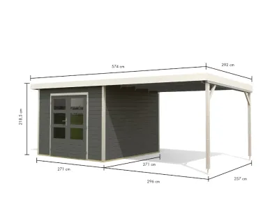 Hybrid-Gartenhaus Pluto B Set terragrau/weiß Produktbild #6