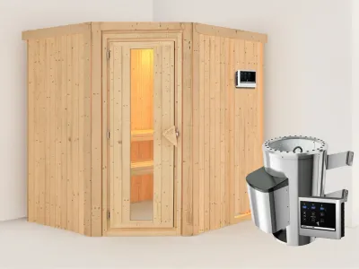 Sauna Systemsauna Lilja Energiespartür + Plug & Play Saunaofen mit externer Steuerung Produktbild #1