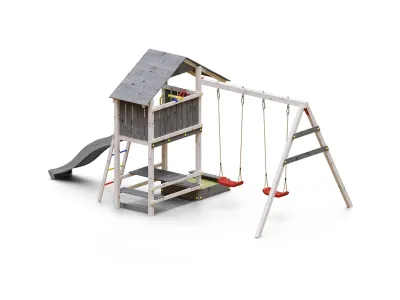 Spielturm Smart 1 grau/weiß inkl. Rutsche grau Produktbild #4
