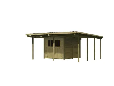 Carport Flachdachcarport mit integriertem Abstellraum 2 kdi Produktbild #2