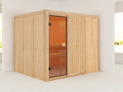 Sauna Nybro mit bronzierter Glastür Produktbild #1