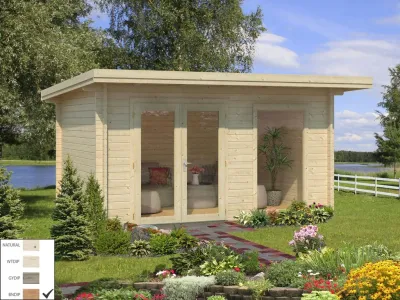 Gartenhaus Blockbohlenhaus Heidi 11,7 m² 44 mm braun tauchimprägniert Produktbild #1