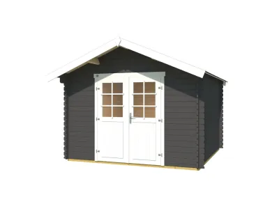 Gartenhaus Blockbohlenhaus 209 Gr. 2,5 28 mm graphitgrau Produktbild #2