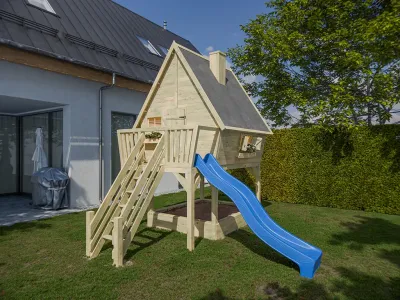 Stelzenhaus Clubhouse KDI inkl. Rutsche blau Produktbild #1