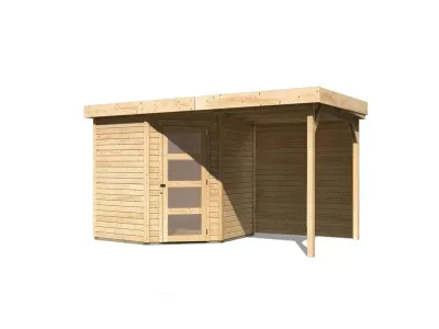 Gartenhaus SET Schwandorf 5 19 mm naturbelassen, inkl. 2,4 m Anbaudach + Rückwand Produktbild #9