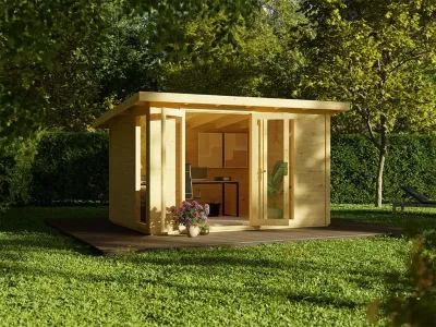 Gartenhaus Homeoffice Karvo 2 28 mm naturbelassen Produktbild #2