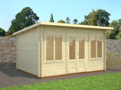 Gartenhaus Blockbohlenhaus Lisa 11,5 m² 34 mm transparent tauchimprägniert Produktbild #1