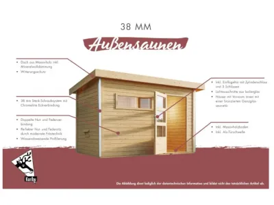 Saunahaus Mikka mit Klarglastür, inkl. 9 kW Saunaofen mit externer Steuerung Produktbild #4