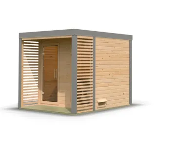 Saunahaus Ares 2 38 mm naturbelassen / graualuminium Produktbild #9