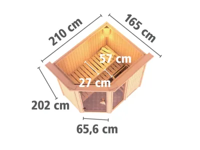 Sauna Systemsauna Fiona 1 inkl. 9 kW Saunaofen integr. Steuerung Produktbild #2