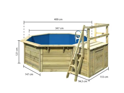 Holzpool Modell 1X Set naturbelassen Produktbild #4
