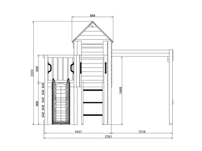 Spielturm Bibalu KDI inkl. Rutsche rot Produktbild #7