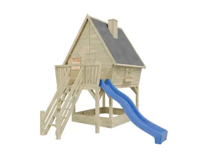 Stelzenhaus Clubhouse KDI inkl. Rutsche blau Produktbild #3