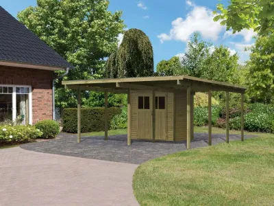 Carport Flachdachcarport mit integriertem Abstellraum 1 kdi Produktbild #1