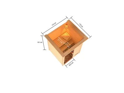 Sauna Massivholzsauna Sandra mit Dachkranz, inkl. 9 kW Bio-Ofen mit externer Steuerung Produktbild #9