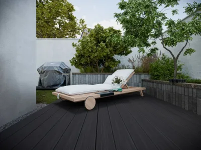Terrassendiele WPC dunkelbraun Holzoptik geprägte Oberfläche Produktbild #1