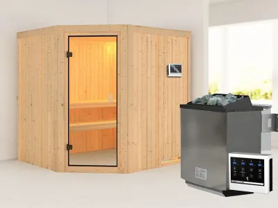 Sauna Systemsauna Bodo, inkl. 9 kW Bio-Ofen mit externer Steuerung Produktbild #1