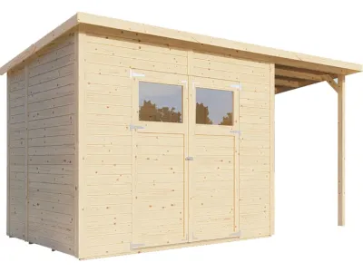 Gartenhaus Marksburg 3 mit Anbau natur Produktbild #5