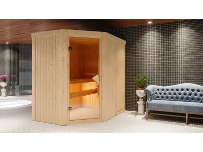 Sauna Systemsauna Carin, inkl. 9 kW Bio-Ofen mit externer Steuerung Produktbild #17