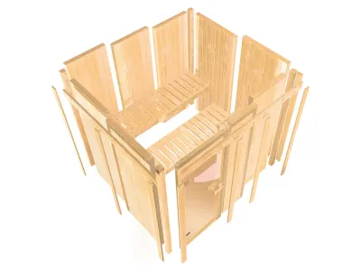 Elementsauna 68 mm Paradiso 2 SPARSET inkl. 3,6 kW P&P Saunaofen und ext. Steuerung Produktbild #2