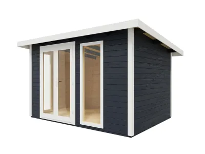 Gartenhaus Homeoffice Karvo 2 28 mm Anthrazit/Weiß Produktbild #4