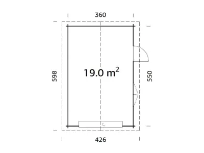 Garage Roger 19,0 m² mit Sektionaltor 44 mm transparent tauchimprägniert Produktbild #4