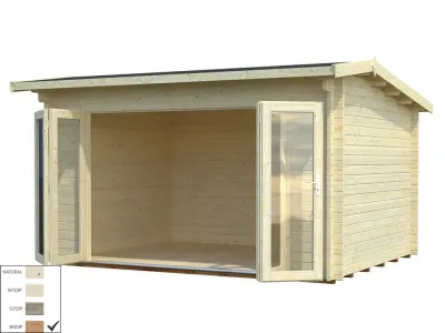 Gartenhaus Blockbohlenhaus Ines 11,1 m² 44 mm braun tauchimprägniert Produktbild #4