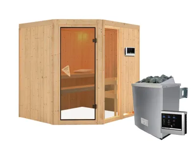 Sauna Systemsauna Fiona 2 inkl. 9 kW Saunaofen ext. Steuerung Produktbild #4