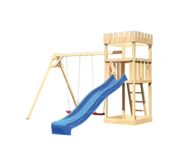 Spielturm Ritterburg Löwenherz SET naturbelassen Produktbild #3