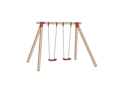 Tabaluga Doppelschaukel 816 naturbelassen Produktbild #2