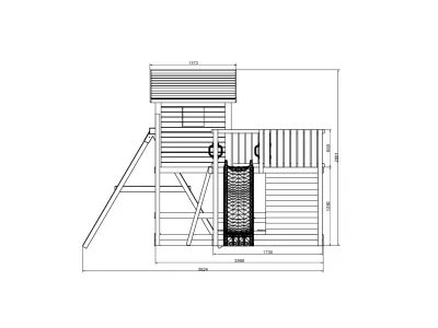 Stelzenhaus Pluto teakfarben inkl. Rutsche rot Produktbild #9