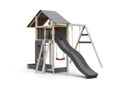Spielturm Smart 2 grau-weiß inkl. Rutsche grau Produktbild #6