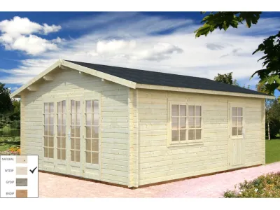 Gartenhaus Blockbohlenhaus Irene 19,0 m² 44 mm transparent tauchimprägniert Produktbild #1
