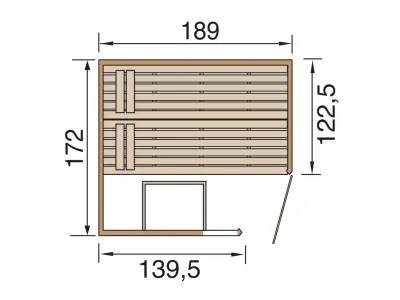 Sauna Massivholzsauna Valida 1.8 Eck mit Klarglastür und Fenster Produktbild #3