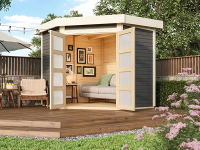 Gartenhaus Goldheim 5 19 mm terragrau Produktbild #1