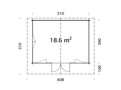 Gartenhaus Blockbohlenhaus Helena 18,6 m² 70 mm braun tauchimprägniert Produktbild #3