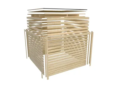 Saunahaus Ares 3 38 mm naturbelassen / graualuminium Produktbild #8