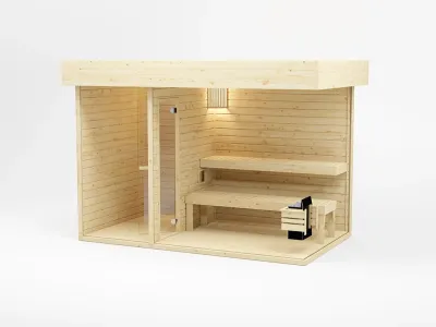 Gartensauna Artuu 40 mm mit Holztür naturbelassen Produktbild #12
