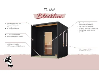 Saunahaus Arcadia 73 mm schwarz Produktbild #5
