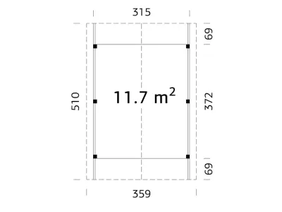 Carport Robert 11,7 m² naturbelassen Produktbild #3