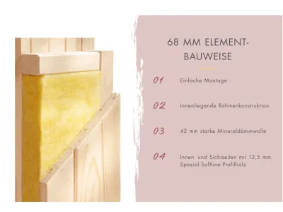 Karibu Elementsauna 68mm Irava 3 Produktbild #9