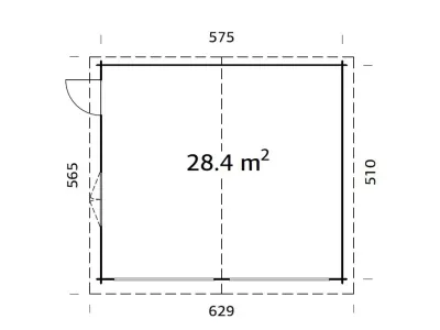 Garage Roger 28,4 m² ohne Tor 44 mm grau tauchimprägniert Produktbild #2