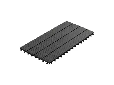 WPC-Terrassenfliese Dunkelgrau geriffelt Produktbild #1
